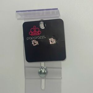 Pink Heart Paparazzi Costume Earrings